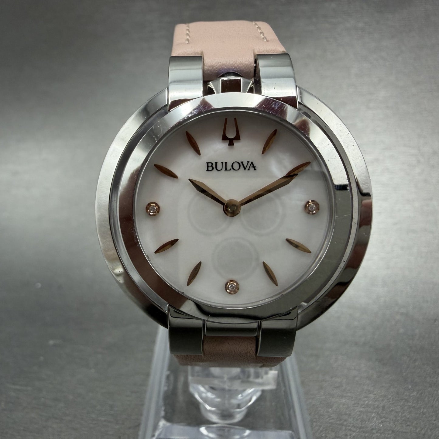 Bulova Rubaiyat Watch Women 35mm MOP Dial Stainless Steel Diamond 96P1970
