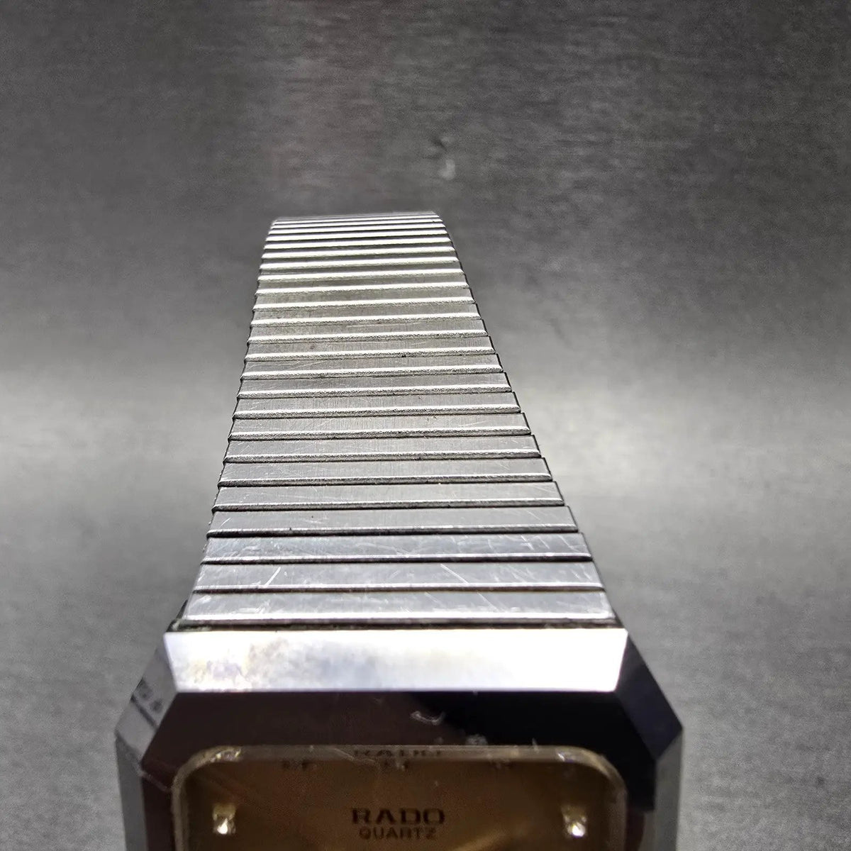Rado Diastar Tank Watch Men 29mm Champagne Dial Silver Tone Date PARTS Vintage5