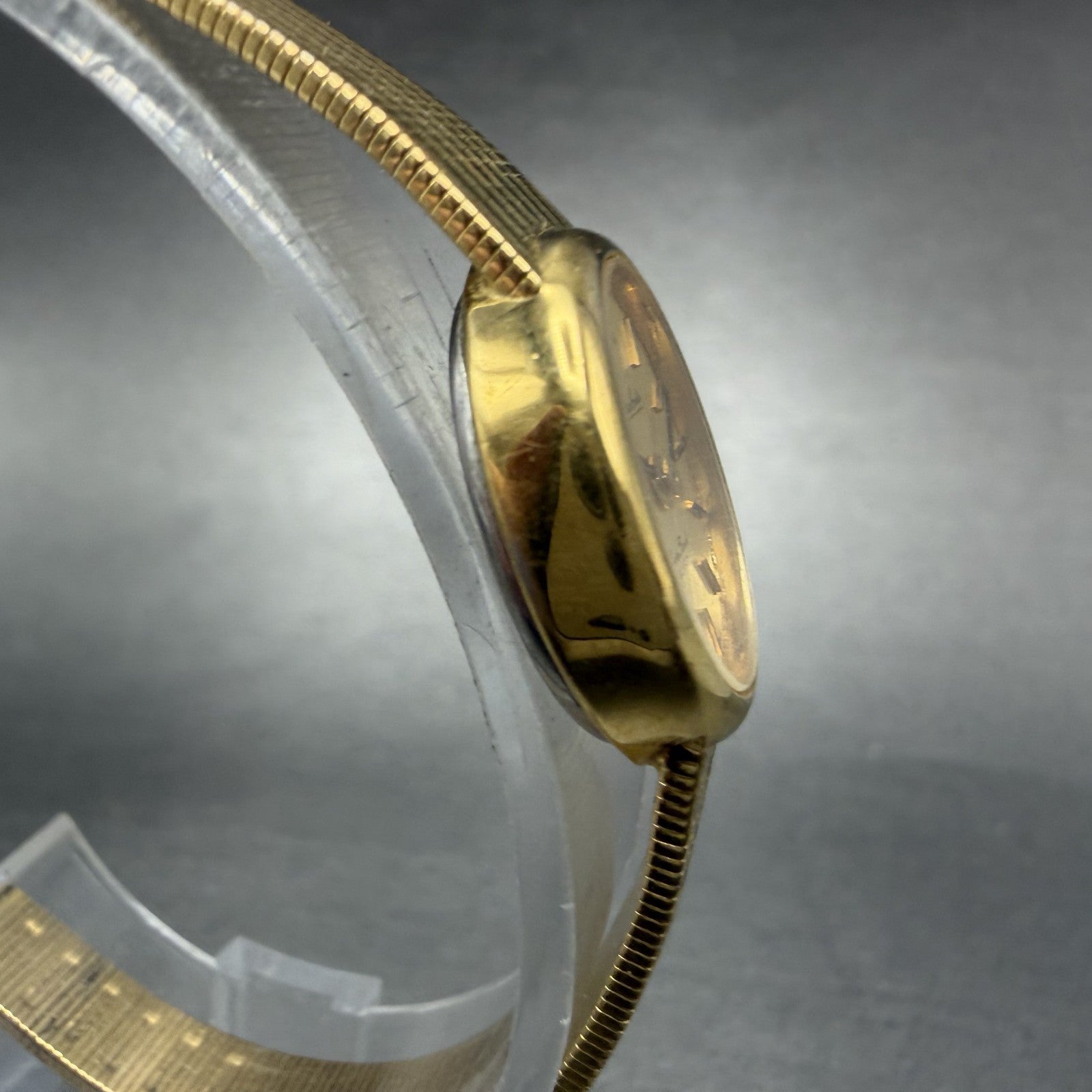 Lucien Piccard Dufonte Watch Women 16mm Champagne Dial Gold Tone Oval New BattA13
