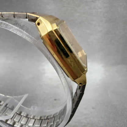 Seiko Tank Watch Women 20mm Champagne Dial Gold Tone 14285089 New Battery3