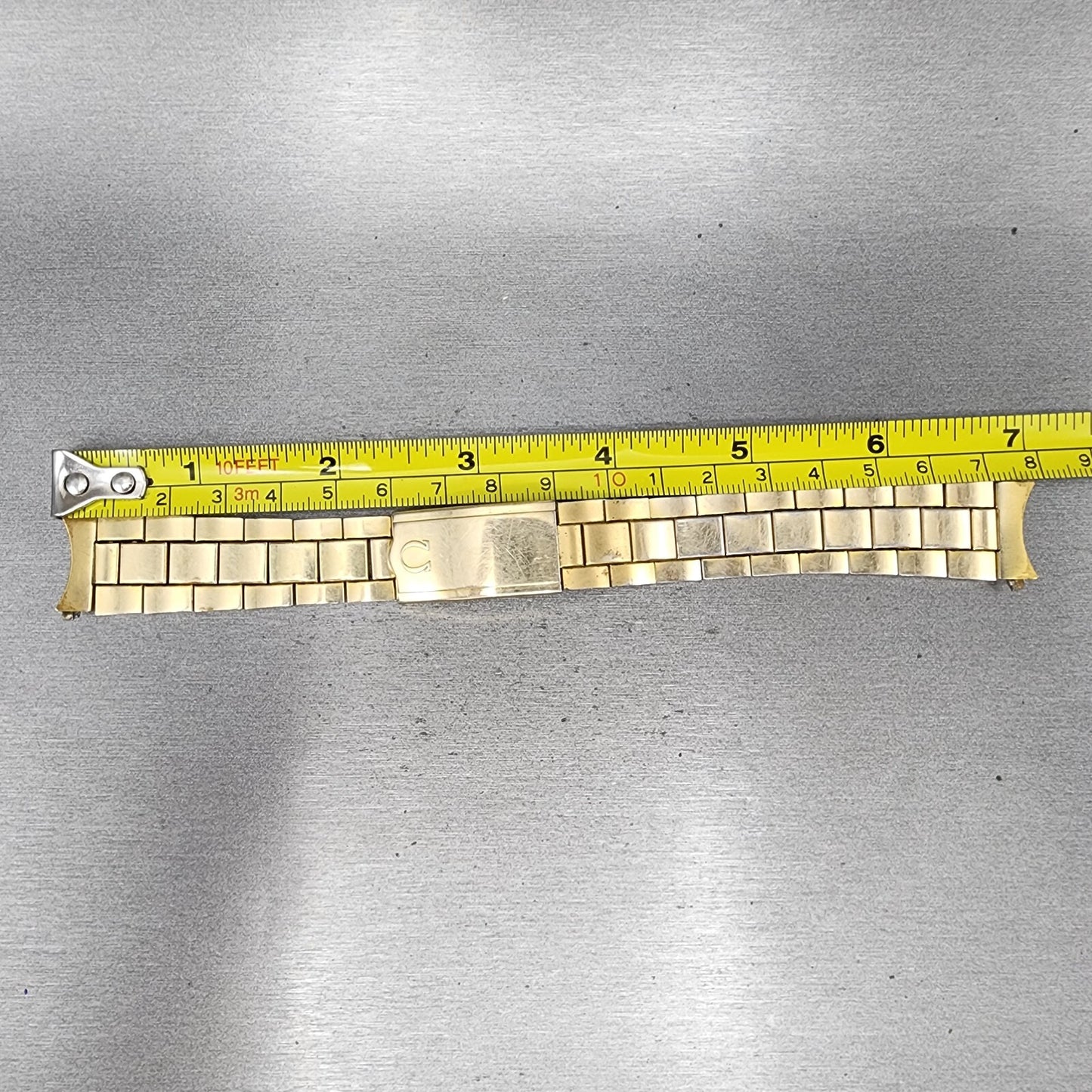Omega Watch Bracelet 18mm 10KT Gold Filled Duchess USA Vintage Tri Folding Clasp13