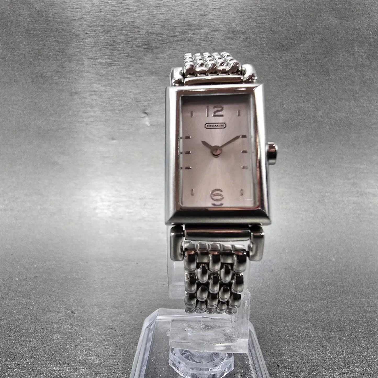 Coach Tank Watch Women 17mm Silver Dial Silver Tone CA.66.7.14.0624 New Battery4