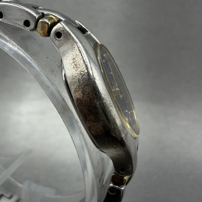 Seiko Watch Women 16mm Blue Dial Two Tone Oval VTG 1N010CT0 New Battery3