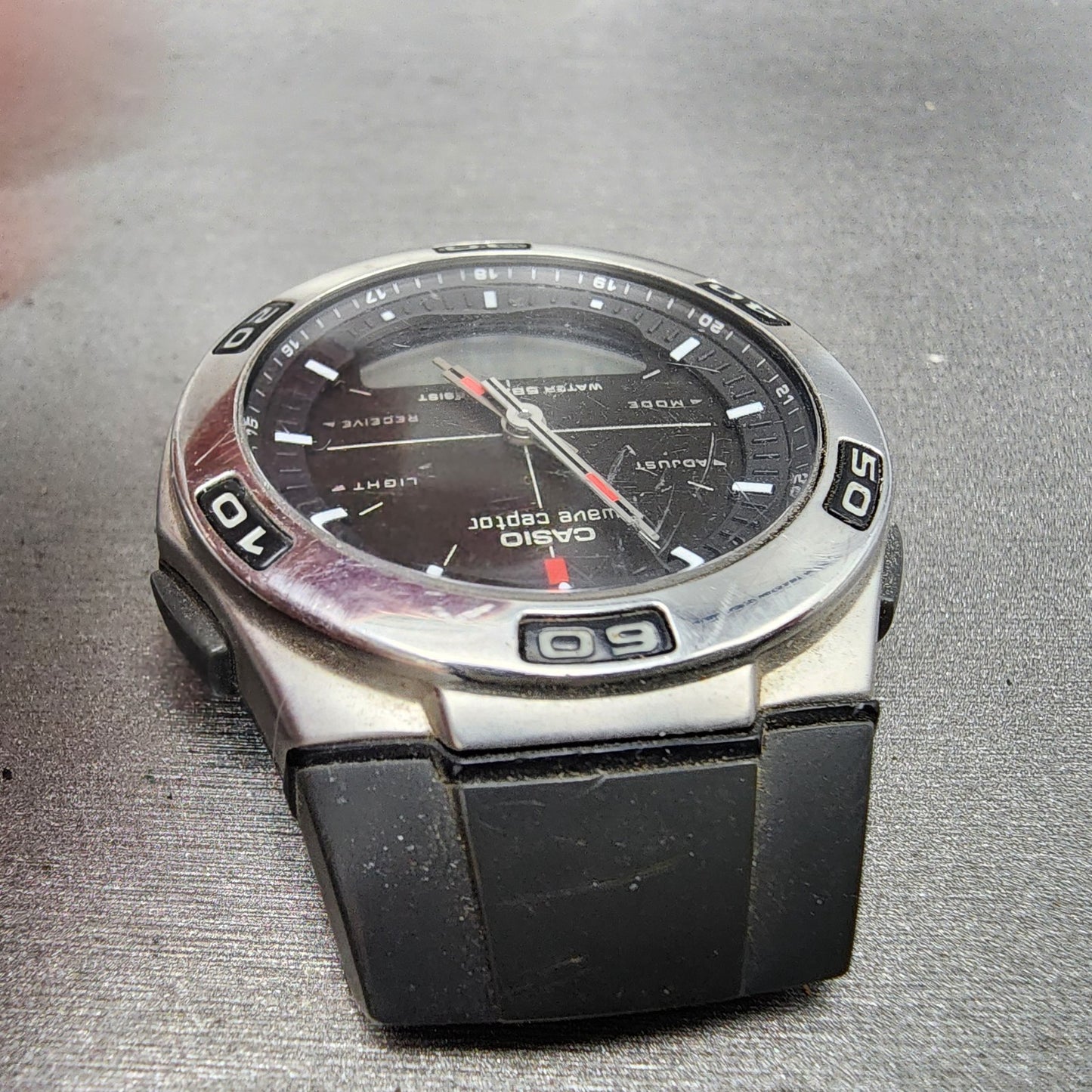 Casio Waveceptor WVA105H Watch Men 41mm Black Dial Silver Tone New Battery4