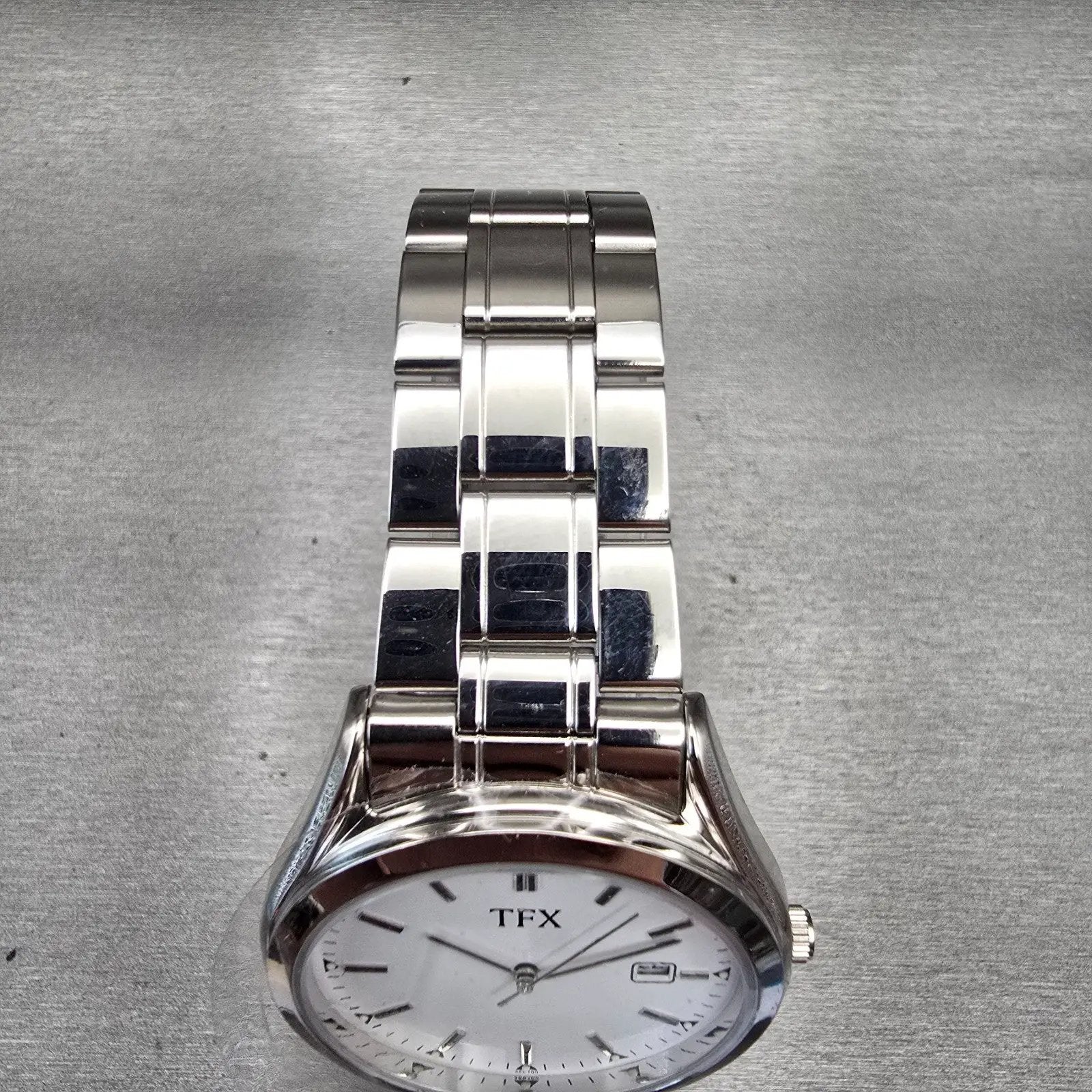 Bulova TFX Watch Men 40mm White Dial Silver Tone Date Round 36B100 New Battery4