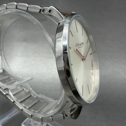 Coach Perry Watch Women 36mm White Dial two Tone Round Bracelet New Battery3