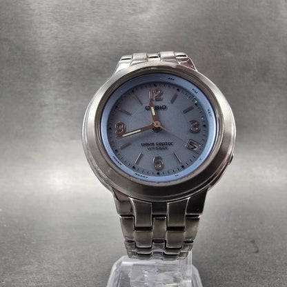 Casio Waveceptor Watch Women 34mm Blue Dial Steel Date Round LWQ-120 Runs6