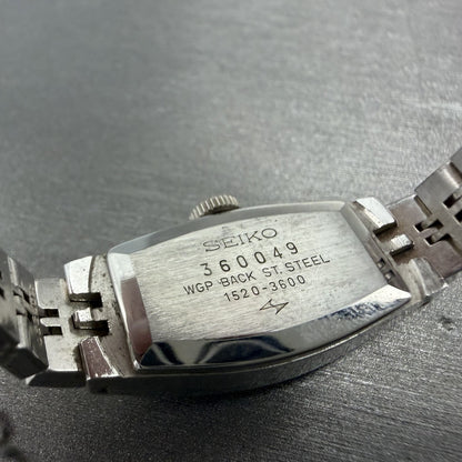 Seiko Watch Women 14mm Silver Dial Silver Tone Rectangle Manual Wind Runs9