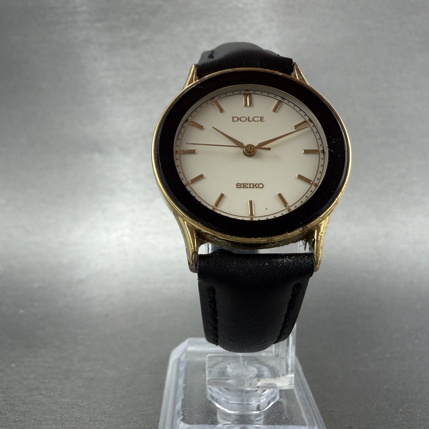 Seiko Dolce Watch Unisex 30mm White Dial Gold Tone V3016B80 New Battery5
