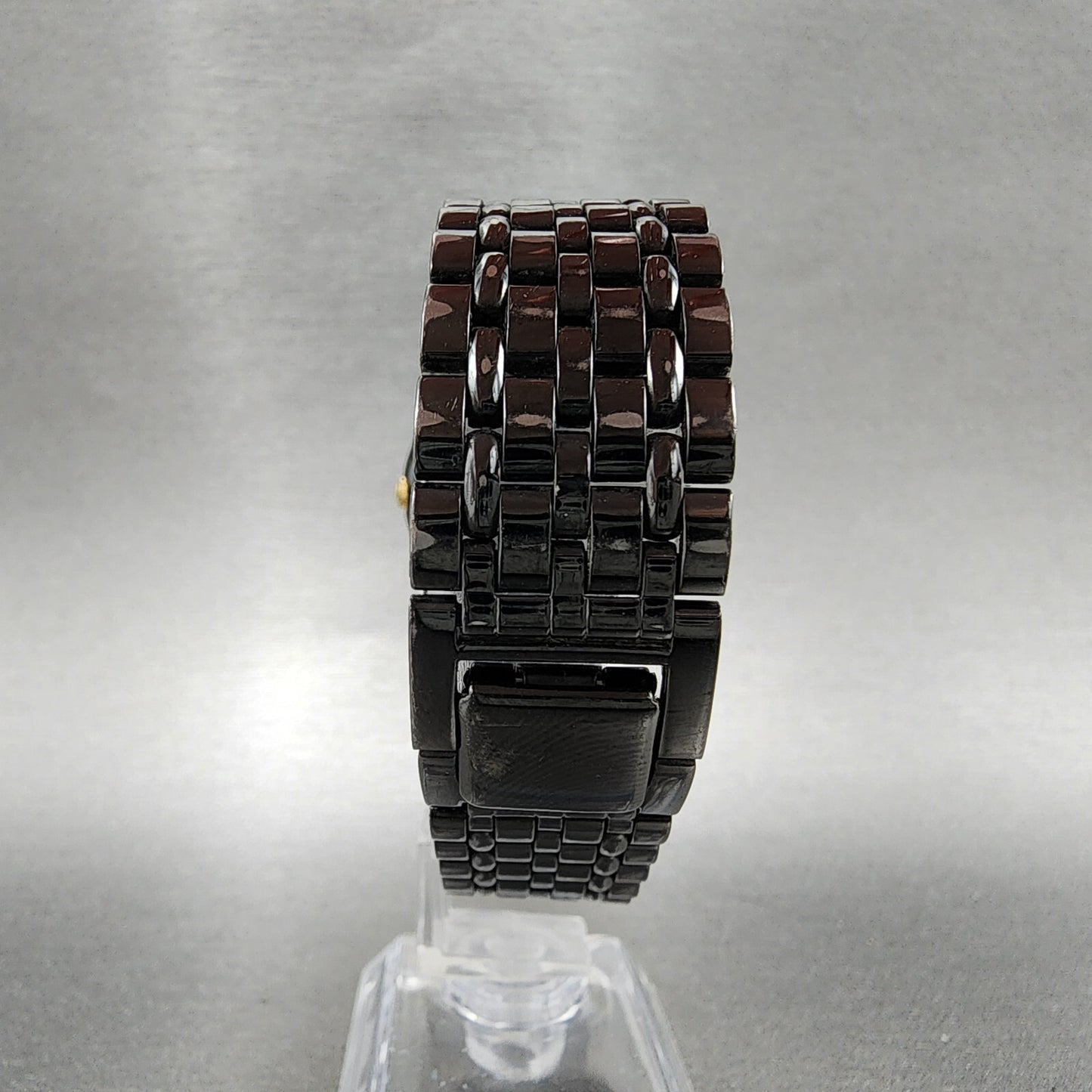 Seiko Watch Men 34mm Black Dial Black Tone Round v7011k20 New Battery7
