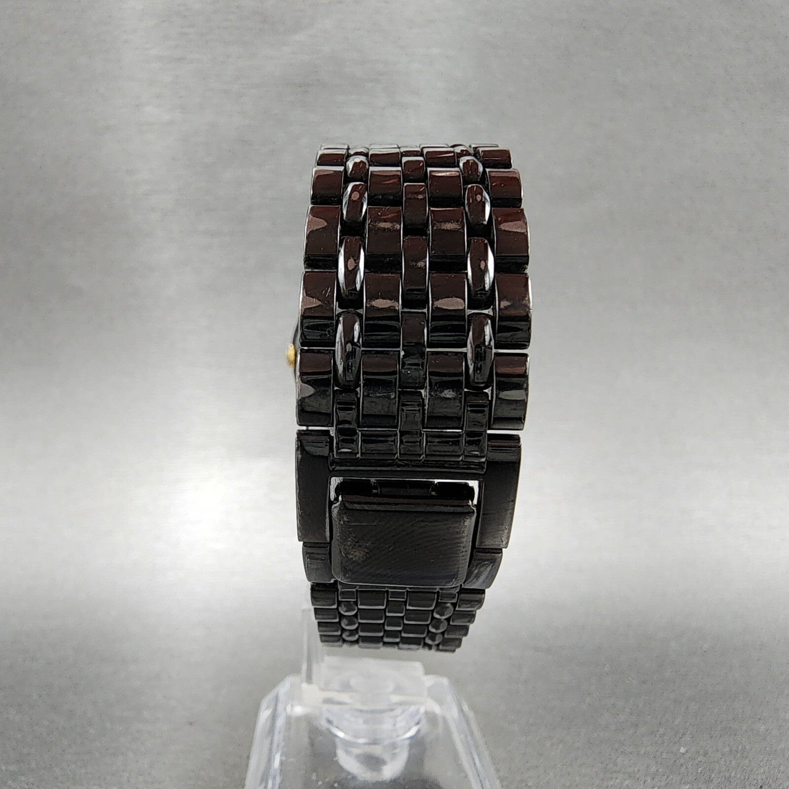 Seiko Watch Men 34mm Black Dial Black Tone Round v7011k20 New Battery7