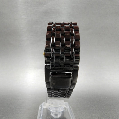 Seiko Watch Men 34mm Black Dial Black Tone Round v7011k20 New Battery7