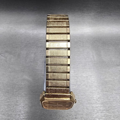 Seiko Watch Men 26mm Gold Dial Gold Tone Date Rectangle 6532-5310 New Battery4