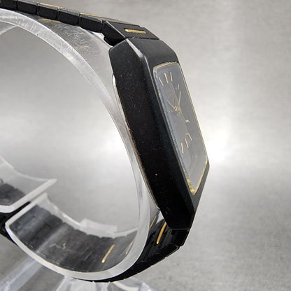 Seiko Watch Women 22mm Analgo Digital Black Tone Rectangle E0295619 New Battery3