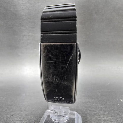 Seiko SQ Watch Men 34mm Black Dial black Tone Daydate Round 8C23-6080 PARTS VTG8