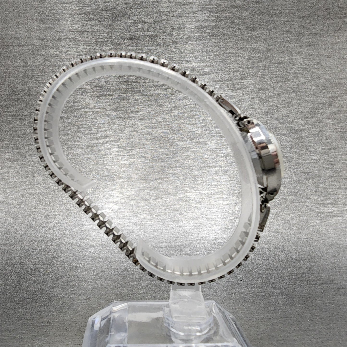 Seiko Salvia Watch Women 17mm White Dial Silver Tone Rectangle Manual Wind Runs8