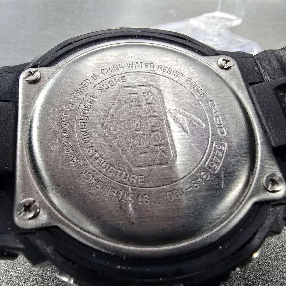 Casio G-Shock GAS-100 Watch Men 48mm Black Silver Analog Digital Solar Alarm10