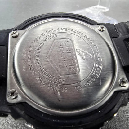 Casio G-Shock GAS-100 Watch Men 48mm Black Silver Analog Digital Solar Alarm10