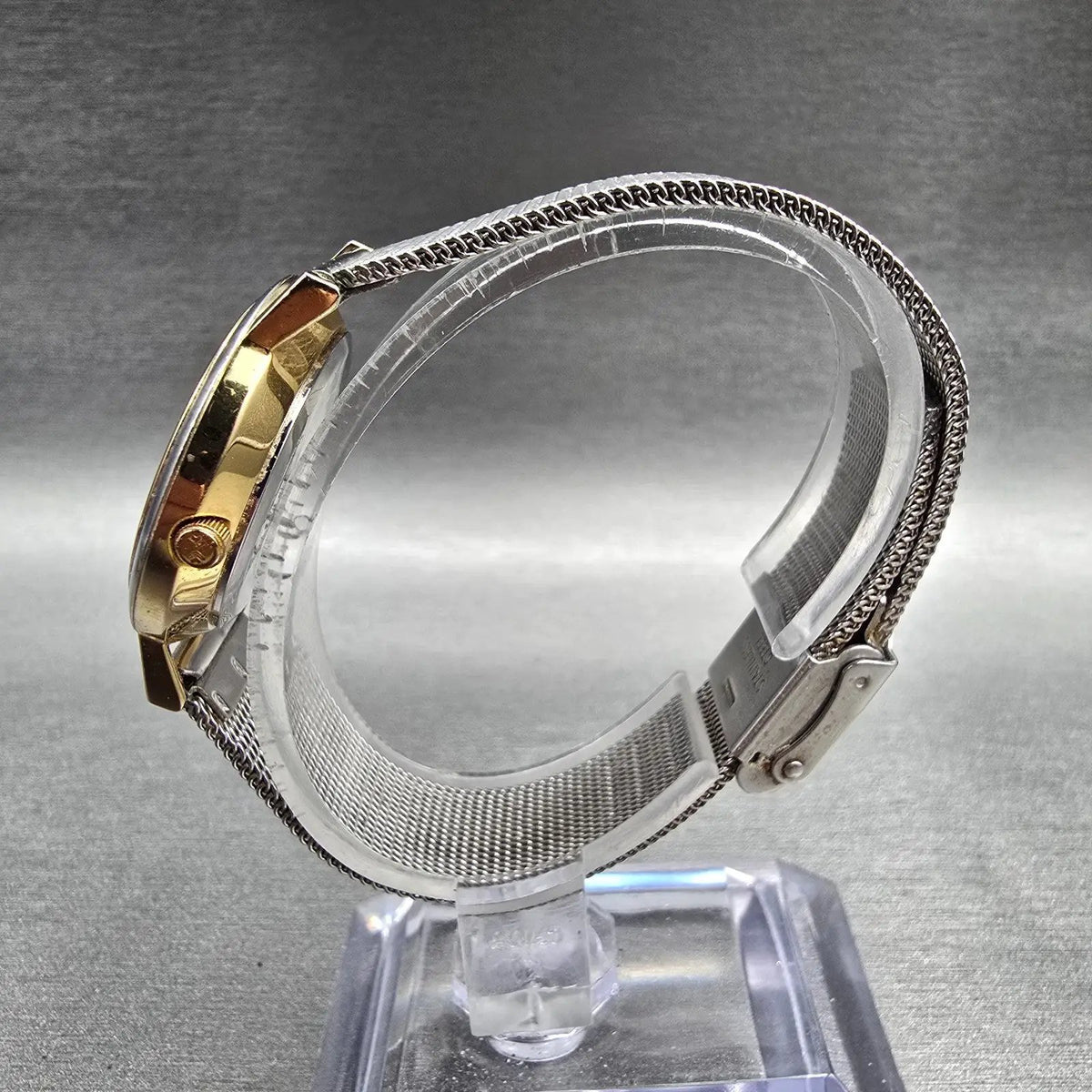 Skagen Watch Women 28mm Silver Dial Two Tone Date Round 16SGS New Battery JP26