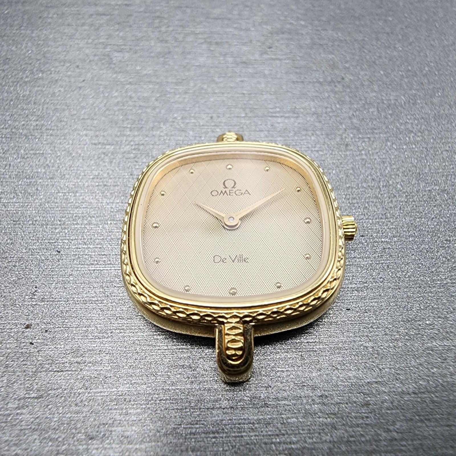 Omega De Ville Watch Women 21mm Gold Dial Gold Plated Cal 1375 591.0276 PARTS3
