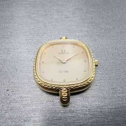 Omega De Ville Watch Women 21mm Gold Dial Gold Plated Cal 1375 591.0276 PARTS3