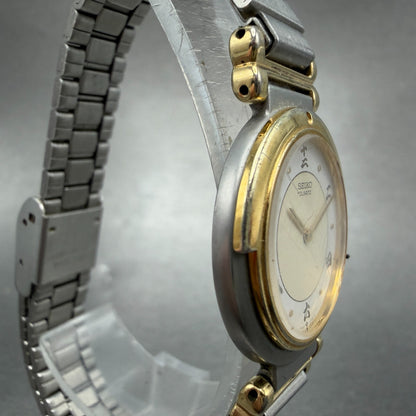 Seiko Watch Women 26mm White Dial two Tone Round 7320-0279 New Battery Vintage3