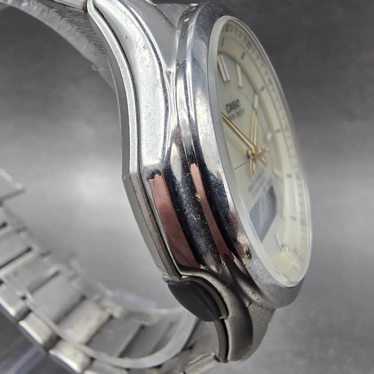 Casio Wave Ceptor WVA-M630 Watch Men 42mm Champagne Dial Steel Solar Ana Digi JP3