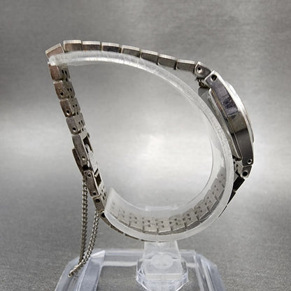 Seiko Watch Women 17mm Silver Dial Silver Tone Manual Oval 17-7230 Runs