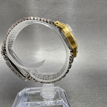 Seiko Watch Women 27mm Silver Dial Two Tone Manual 2107-0050 Runs