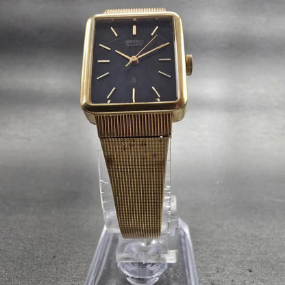 Seiko Tank Watch Women 20mm Brown Dial Gold Tone Rectangle 2621-5200 New Batt5