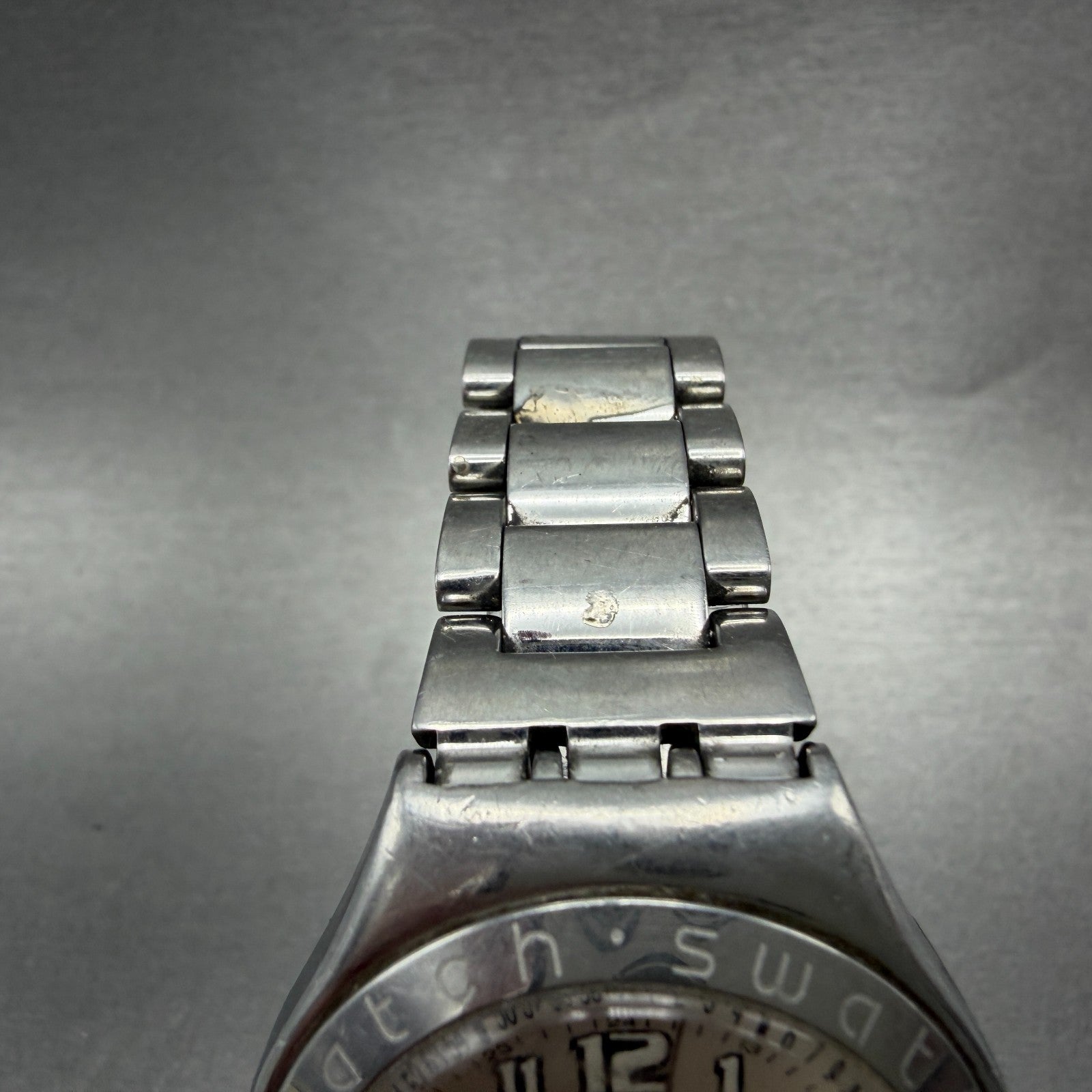 Swatch irony Cool Days Watch Men 37mm Silver Dial Steel Daydate Round New Batt4