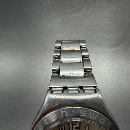 Swatch irony Cool Days Watch Men 37mm Silver Dial Steel Daydate Round New Batt4
