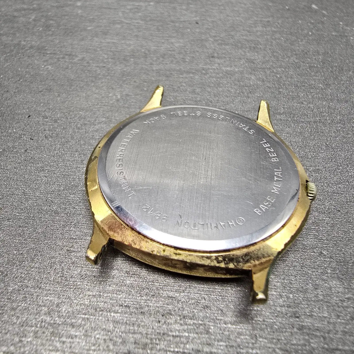 Hamilton Watch Men 34mm Champagne Dial Gold Round 9812U Operating Engineer PARTS12