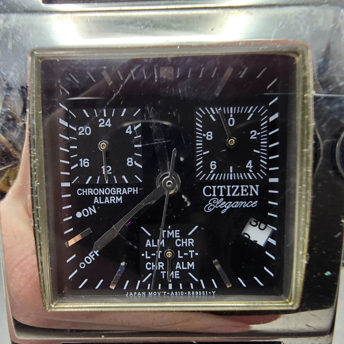 Citizen Elegance Chronograph Watch Men 31mm Black Dial Steel A510-R35632 PARTS2