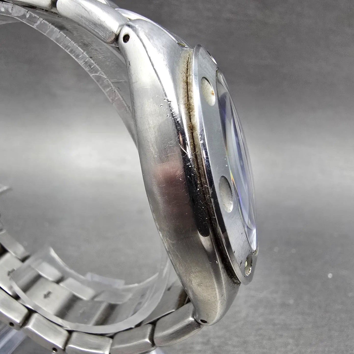 Fossil Big Tic Watch Men 40mm Blue Dial Silver Tone READ!!!! AM-3432 New Battery3