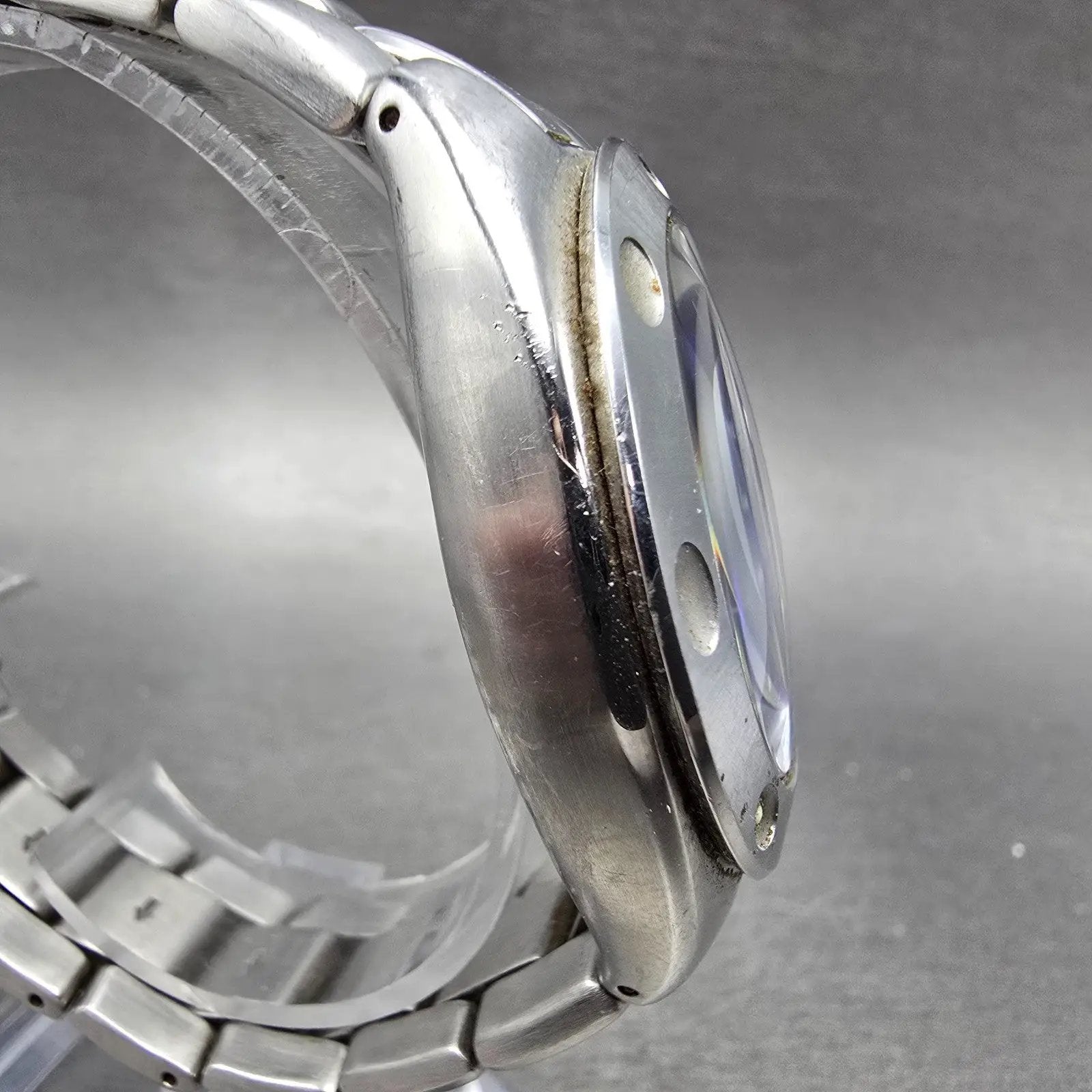 Fossil Big Tic Watch Men 40mm Blue Dial Silver Tone READ!!!! AM-3432 New Battery3