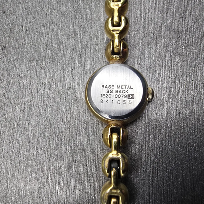 Seiko Watch Women 14mm Champagne Dial Gold Tone Round 1E20-0079 New Battery VTG10