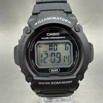 Casio Illuminator W-219H Watch Men 47mm Black Alarm Chrono Digital  New Battery0