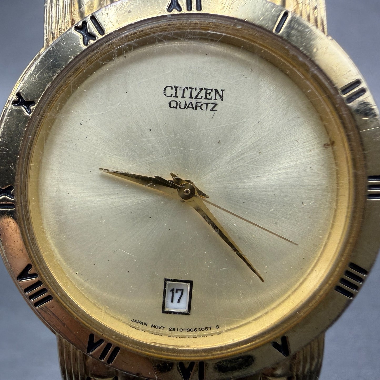 Citizen Watch Men 34mm Champagne Dial Gold Tone Date 2510-S038391 PARTS2