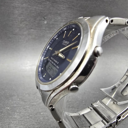Casio Lineage LCW-M200 Watch Men 38mm Blue Dial Steel Analog Digital Solar Runs2