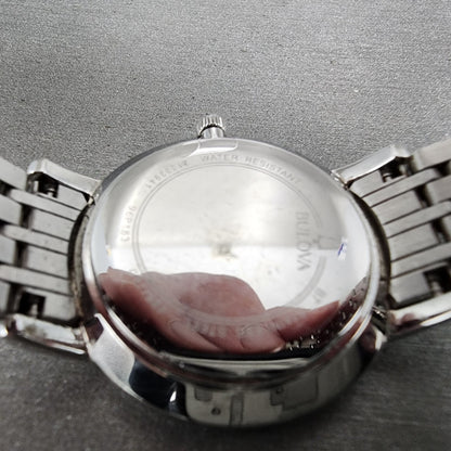Bulova Watch Women 31mm Silver Dial Stainless Steel Round 96P183 New Battery10