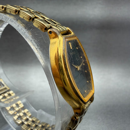 Seiko Watch Women 18mm Green Dial Gold Tone Oval V400-5779 New Battery Vintage3