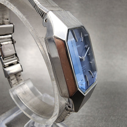 Seiko Special Tank Watch Women 18mm Blue Dial Silver Tone Manual 11203090 Runs3