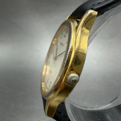 Seiko Avenue Watch Men 31mm White Dial Gold Tone Round 5P31-6C00 New Battery2