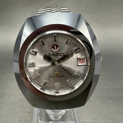 Rado Balboa V Watch Men 36mm Silver Dial Silver Tone Oval Date Automatic Runs0