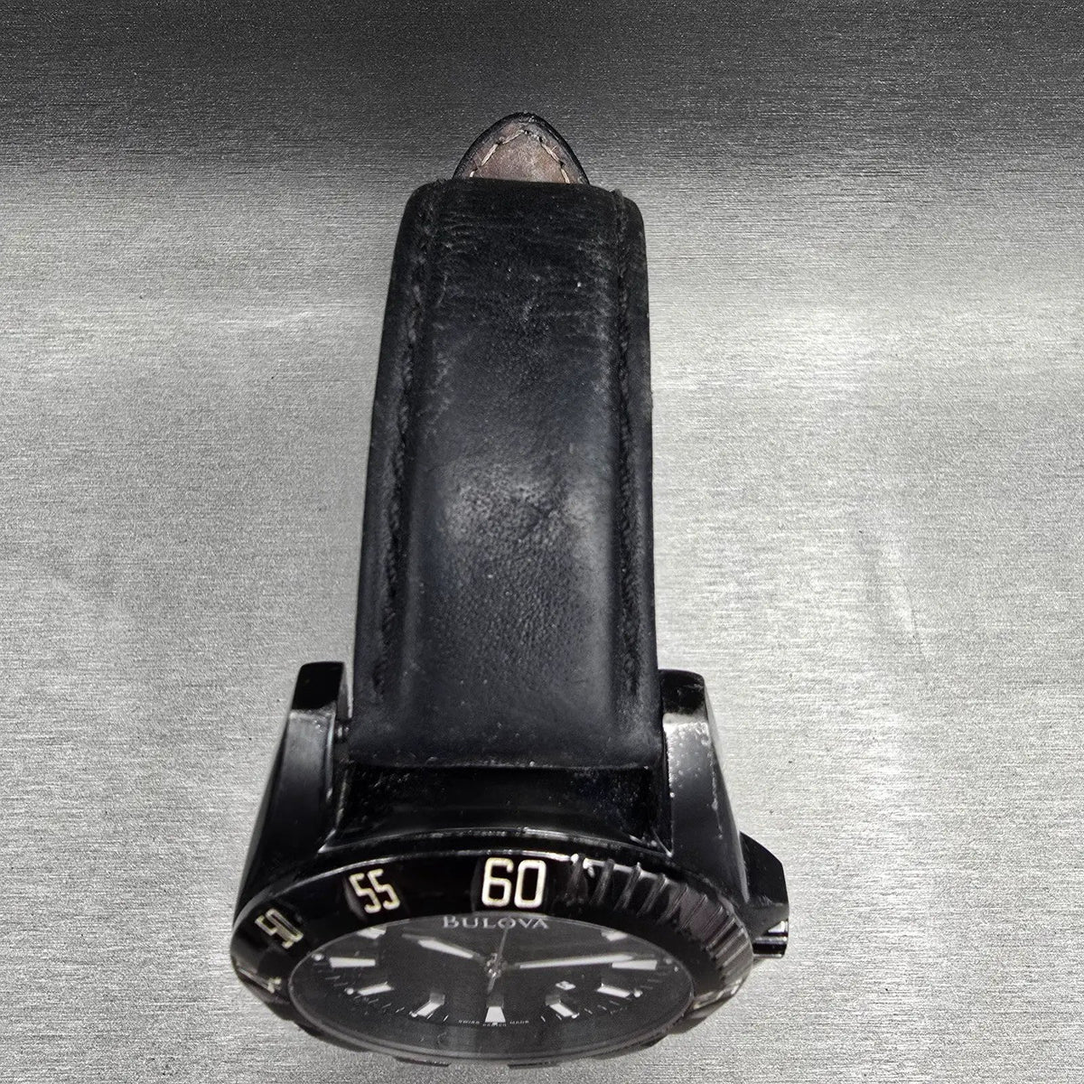Bulova Dive Watch Men 43mm Black Dial Black Date Round 65B120 New Battery4