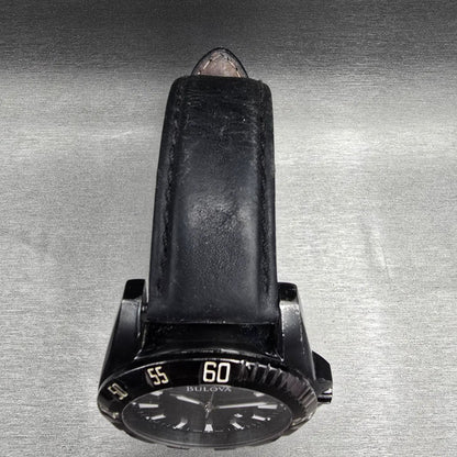 Bulova Dive Watch Men 43mm Black Dial Black Date Round 65B120 New Battery4