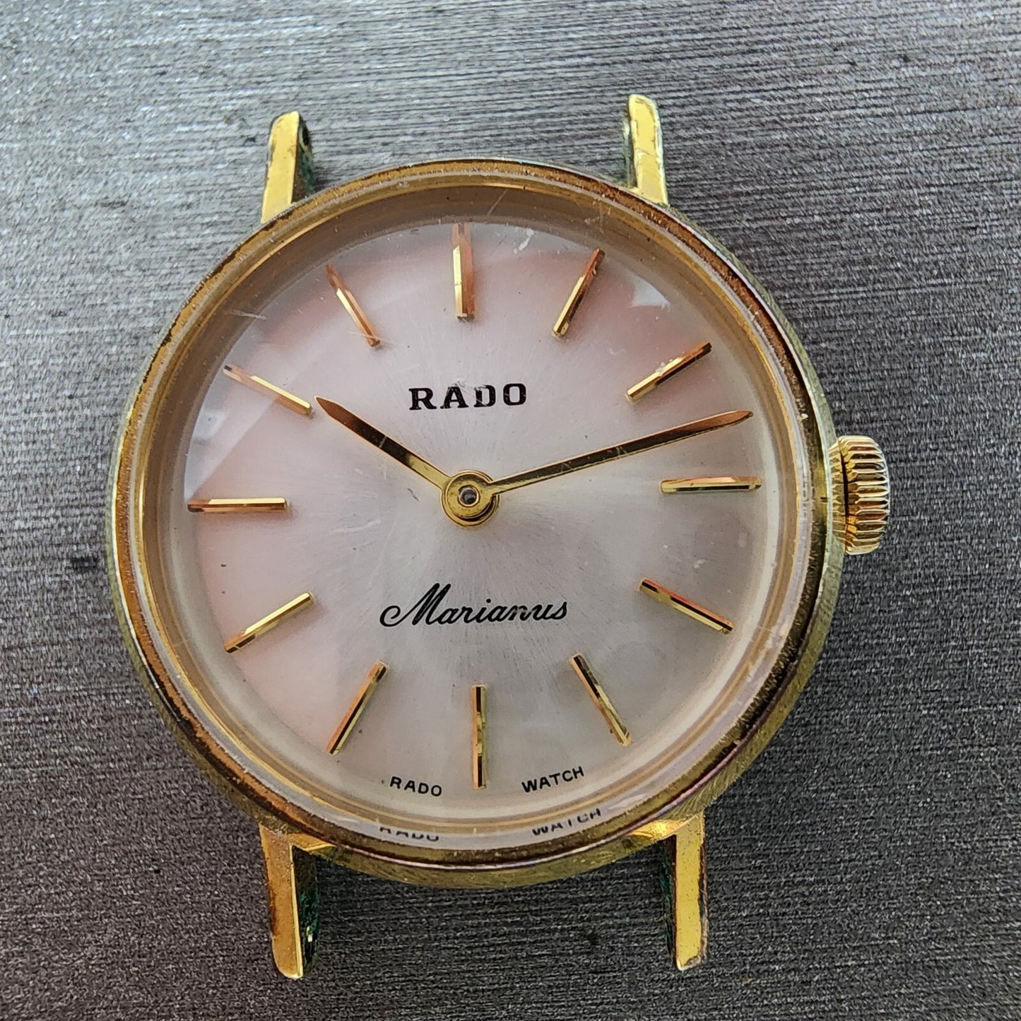 Rado Marianeis Watch Women 24mm White Dial Gold Tone Round Manual Wind Runs1