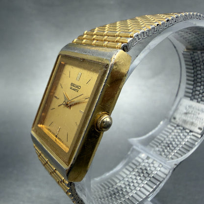 Seiko Tank Watch Women 19mm Champagne Dial Gold Tone 2Y01-5D19 New Battery2