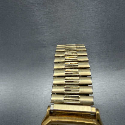 Longines Tank Watch Men 28mm Gold Dial Gold Tone Octagon Date L.7.985.2 PARTS5